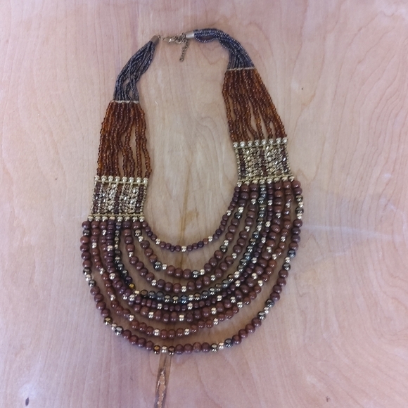 Jewelry - Beaded and rhinestone statement necklace